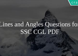 Lines and Angles Questions for SSC CGL PDF