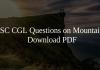 SSC CGL Questions on Mountains PDF