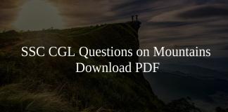 SSC CGL Questions on Mountains PDF