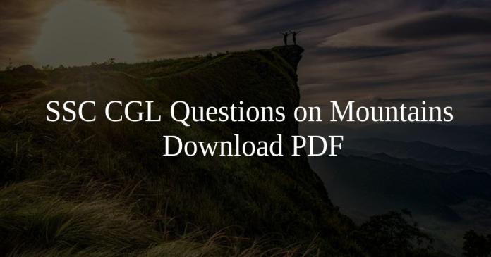 SSC CGL Questions on Mountains PDF