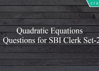 Quadratic Equations Questions for SBI Clerk Set-2