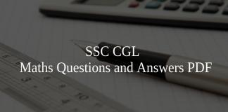 SSC CGL Maths Questions and Answers PDF