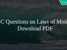 SSC Questions on Laws of Motion PDF