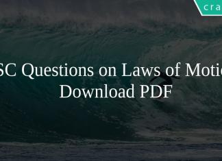 SSC Questions on Laws of Motion PDF