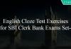 English Cloze Test Exercises for SBI Clerk Bank Exams Set-3