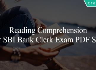 Reading Comprehension for SBI Bank Clerk Exam PDF Set-3