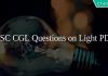 SSC CGL Questions on Light PDF