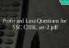 Profit and Loss Questions for SSC CHSL set-2 pdf