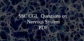 SSC CGL Questions on Nervous System PDF