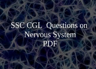 SSC CGL Questions on Nervous System PDF