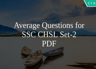 Average Questions for SSC CHSL Set-2 PDF