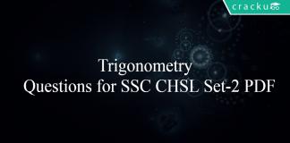 Trigonometry Questions for SSC CHSL Set-2 PDF