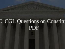 SSC CGL Questions on Constitution PDF