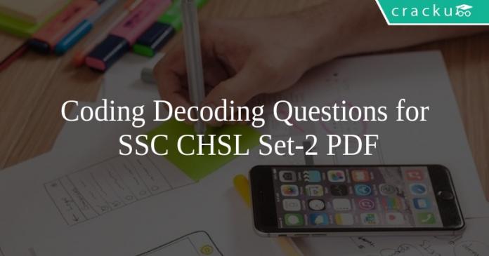 Coding Decoding Questions for SSC CHSL Set-2 PDF