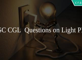 SSC CGL Questions on Light PDF
