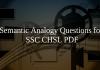 Semantic Analogy Questions for SSC CHSL PDF