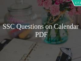 SSC Questions on Calendar PDF