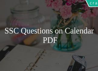 SSC Questions on Calendar PDF