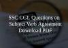 SSC CGL Questions on Subject Verb Agreement PDF