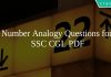 Number Analogy Questions for SSC CGL PDF