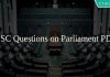 SSC Questions on Parliament PDF