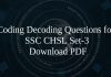 Coding Decoding Questions for SSC CHSL Set-3 PDF