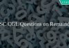 SSC CGL Questions on Remainder