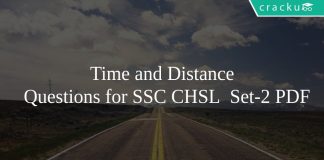 time and distance questions for SSC CHSL Set-2