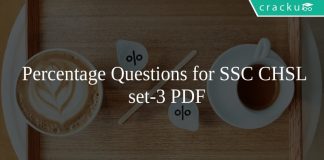 Percentage Questions for SSC CHSL set-3 PDF