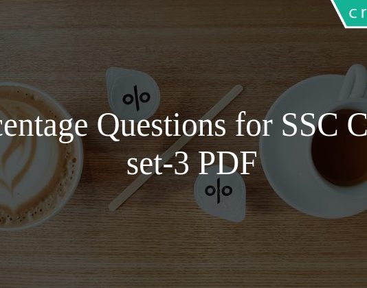 Percentage Questions for SSC CHSL set-3 PDF