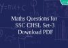 Maths Questions for SSC CHSL Set-3 PDF