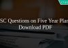 SSC Questions on Five Year Plans PDF