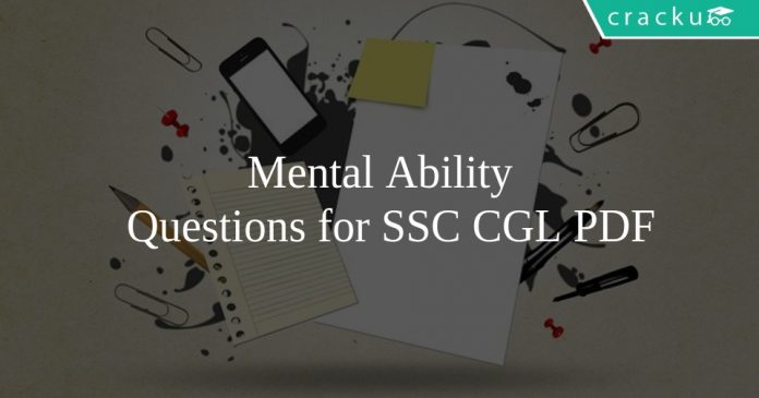Mental Ability \n Questions for SSC CGL PDF