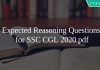 Expected Reasoning Questions for SSC CGL 2020 pdf