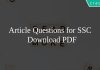 Article Questions for SSC PDF