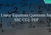 Linear Equations Questions for SSC CGL PDF