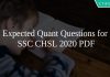 Expected Quant Questions for SSC CHSL 2020 PDF