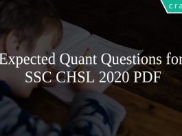Expected Quant Questions for SSC CHSL 2020 PDF