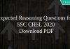 Expected Reasoning Questions for SSC CHSL 2020 PDF