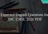 Expected English Questions for SSC CHSL 2020 PDF