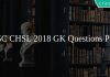 SSC CHSL 2018 GK Questions PDF