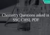 Chemistry Questions asked in SSC CHSL PDF