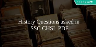 History Questions asked in SSC CHSL PDF