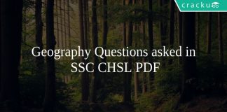 Geography Questions asked in SSC CHSL PDF