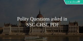 Polity Questions asked in SSC CHSL PDF