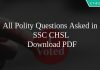 All Polity Questions Asked in SSC CHSL PDF