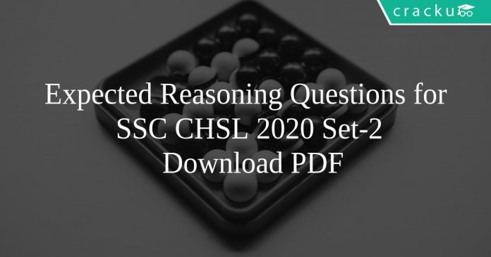 Expected Reasoning Questions for SSC CHSL 2020 set-2 PDF