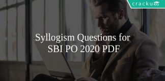 Syllogism Questions for SBI PO 2020 PDF