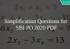 Simplification Questions for SBI PO 2020 PDF