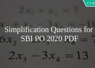 Simplification Questions for SBI PO 2020 PDF